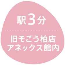 駅3分 旧そごう柏店アネックス館内