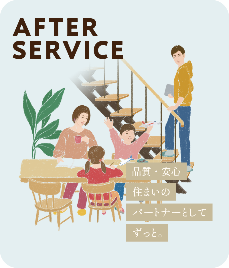 AFTER SERVICE 品質・安心 住まいの パートナーとして ずっと